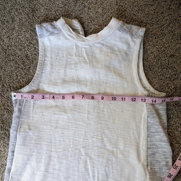 Madewell Ivory Grey Colorblock Sleeveless Mock Neck Tank Sz XS - Picture 10 of 11